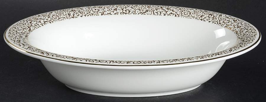 Filigree Gold 10" Oval Vegetable Bowl by Wedgwood-1