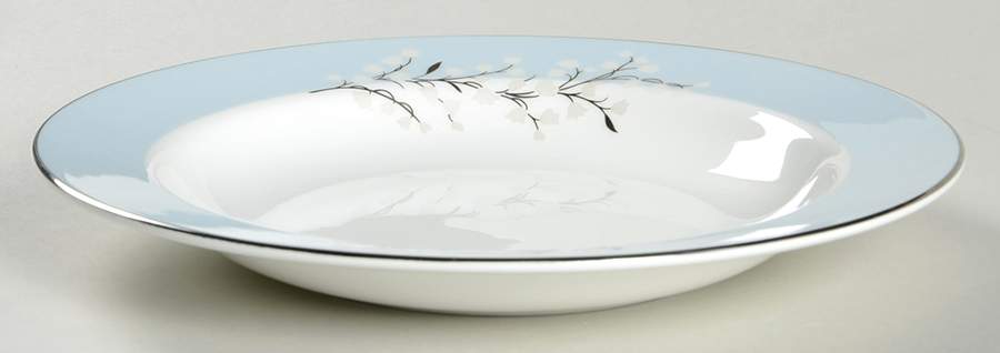 Lily of the Valley Blue Large Rim Soup Bowl by Waterford China-1