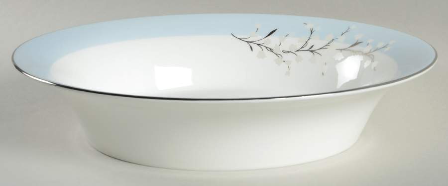 Lily of the Valley Blue 10" Oval Vegetable Bowl by Waterford China-1