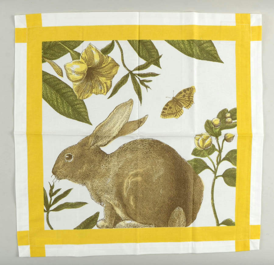 Spring Bunny (Yellow Banded) Cloth Napkin by Williams-Sonoma-1