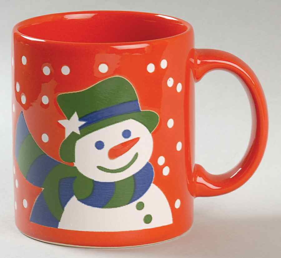Snowman Face on Red Mug by Waechtersbach-1