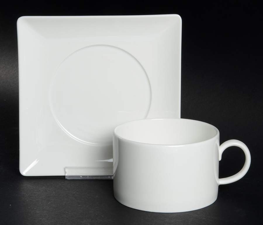 Ashlar Flat Cup & Saucer Set by Wedgwood-1