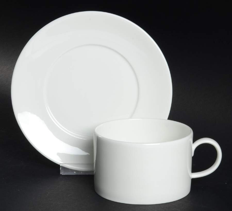 Ashlar Flat Cup & Saucer Set by Wedgwood-1