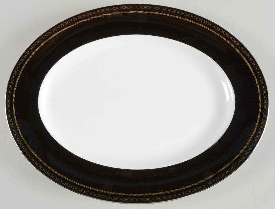 With Love Noir 14" Oval Serving Platter by Wedgwood-1