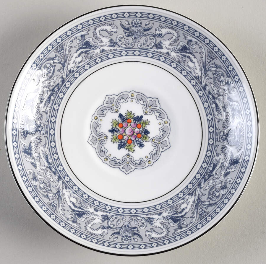Florentine Indigo White Saucer for Leigh Shape Footed Cup by Wedgwood-1