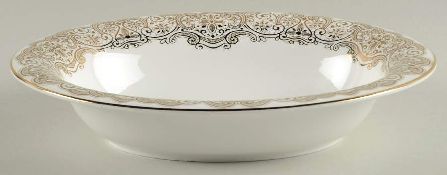 Lismore Lace Gold 9" Oval Vegetable Bowl by Waterford China-1