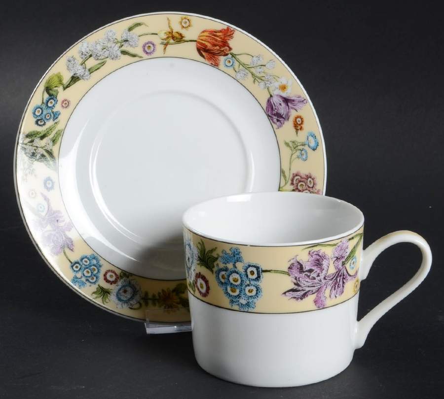 Flora Flat Cup & Saucer Set by Winterthur-1