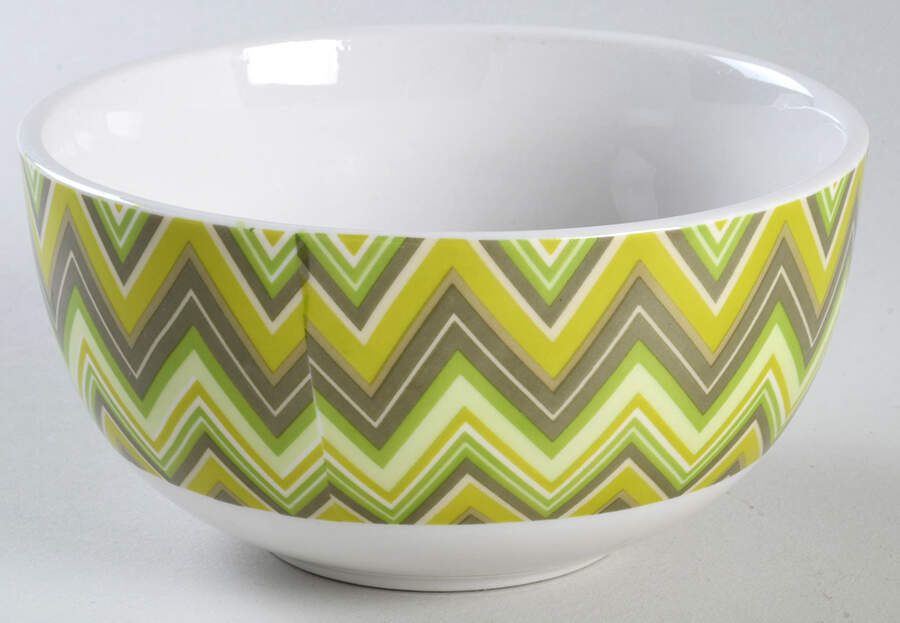 Zigzag Green Soup/Cereal Bowl by Waverly-1