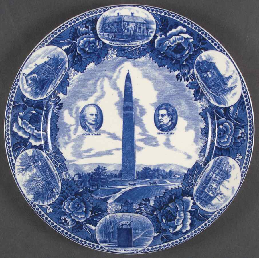 Bennington Battle Monument Blue Dinner Plate by Wedgwood-1
