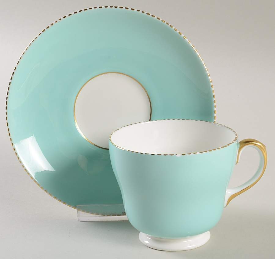 April Robins Egg Blue Footed Cup & Saucer Set by Wedgwood-1