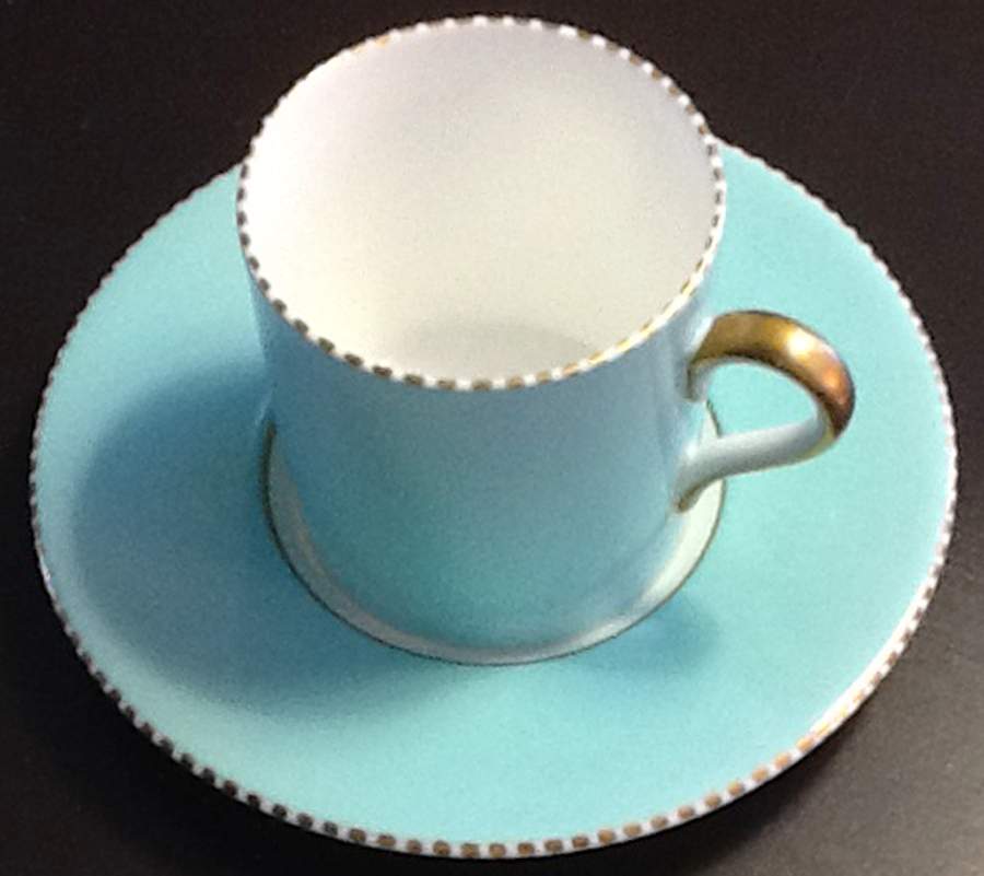 April Robins Egg Blue Flat Demitasse Cup & Saucer Set by Wedgwood-1