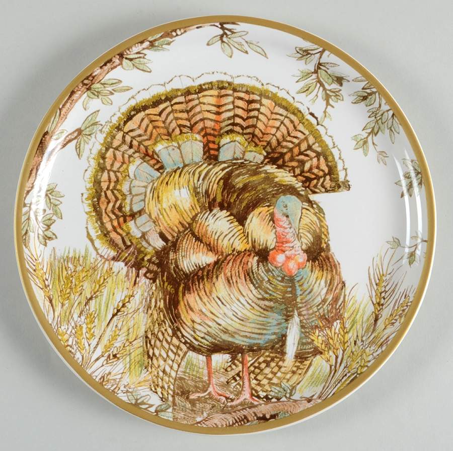 Turkey (Wheat, Tree Branch) Salad Plate by Williams-Sonoma-1