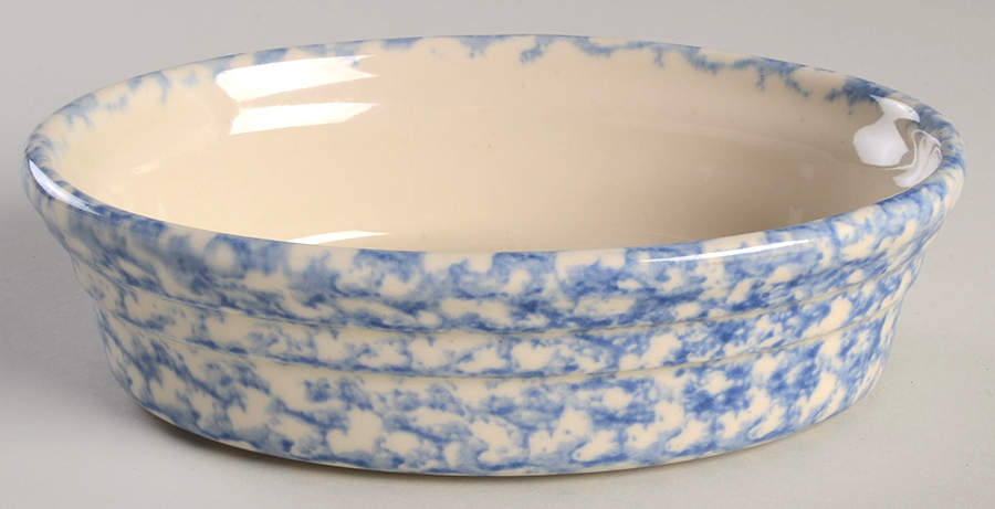 Blue Sponge 8" Oval Baker by Workshop Gerald Henn-1
