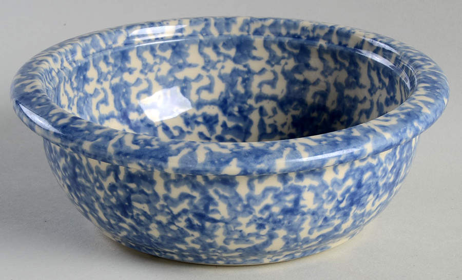 Blue Sponge Rim Cereal Bowl by Workshop Gerald Henn-1