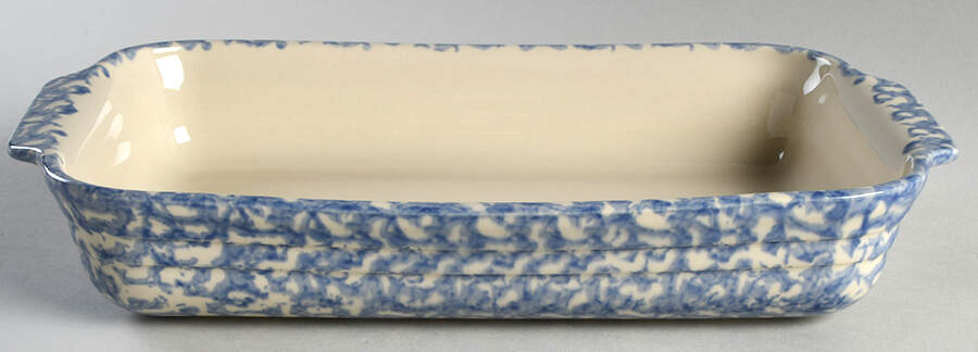 Blue Sponge 13"  Rectangular Baker by Workshop Gerald Henn-1