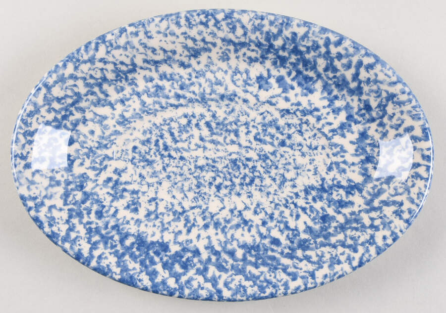 Blue Sponge Underplate for Gravy Boat by Workshop Gerald Henn-1