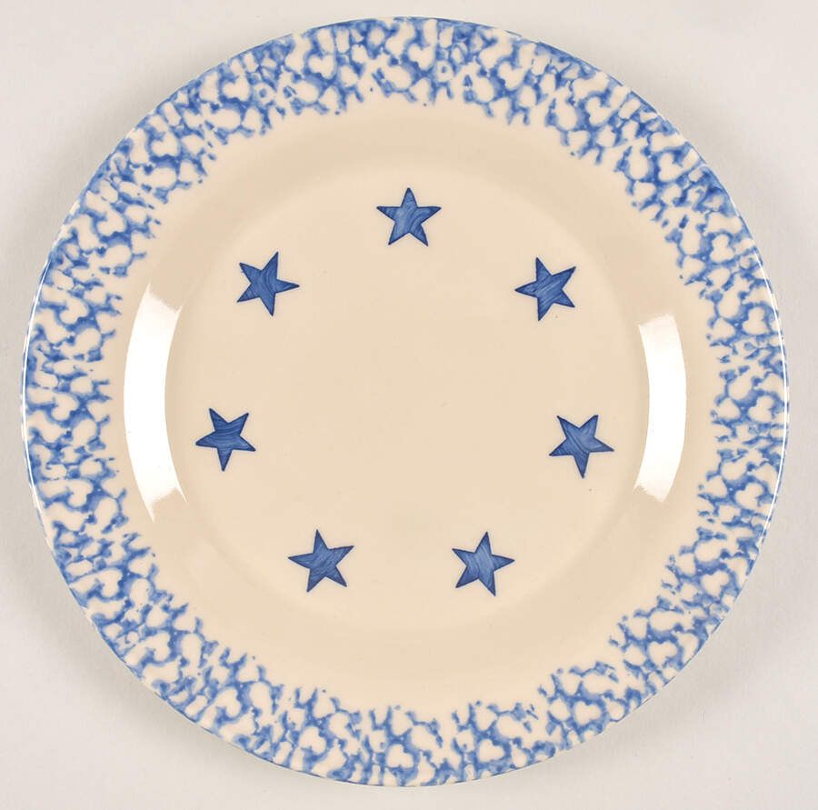 Blue Sponge Dinner Plate by Workshop Gerald Henn-1