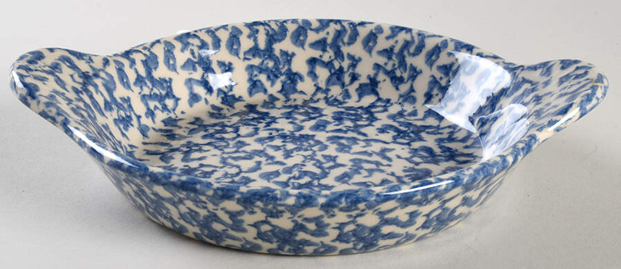 Blue Sponge Lugged Soup Bowl by Workshop Gerald Henn-1
