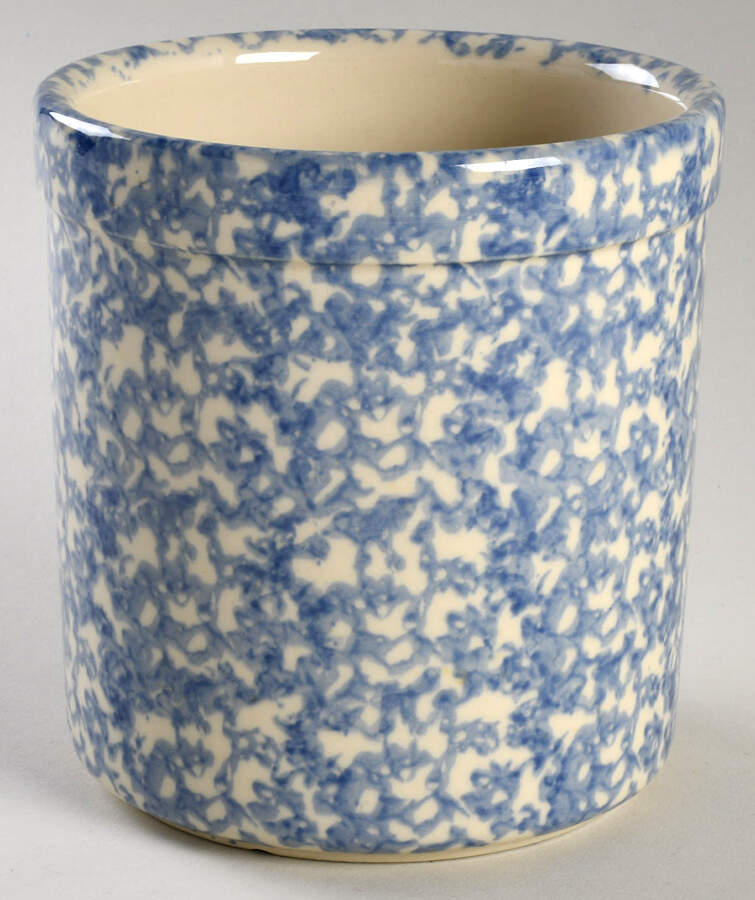 Blue Sponge Medium Open Crock by Workshop Gerald Henn-1