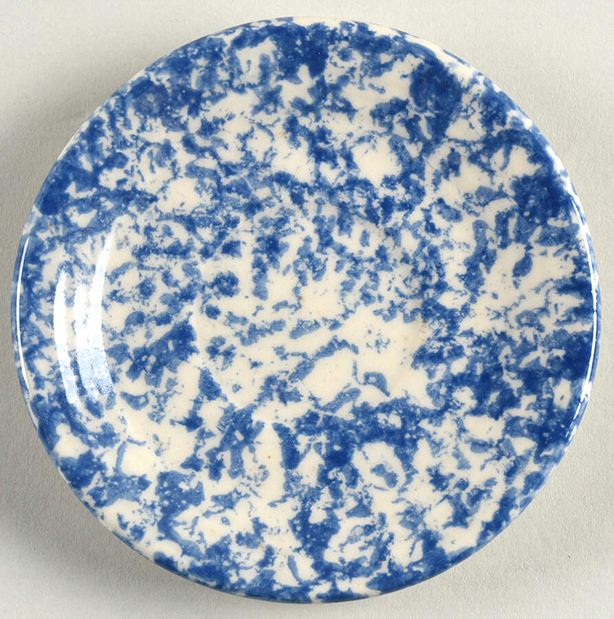Blue Sponge Saucer for Demitasse Cup by Workshop Gerald Henn-1