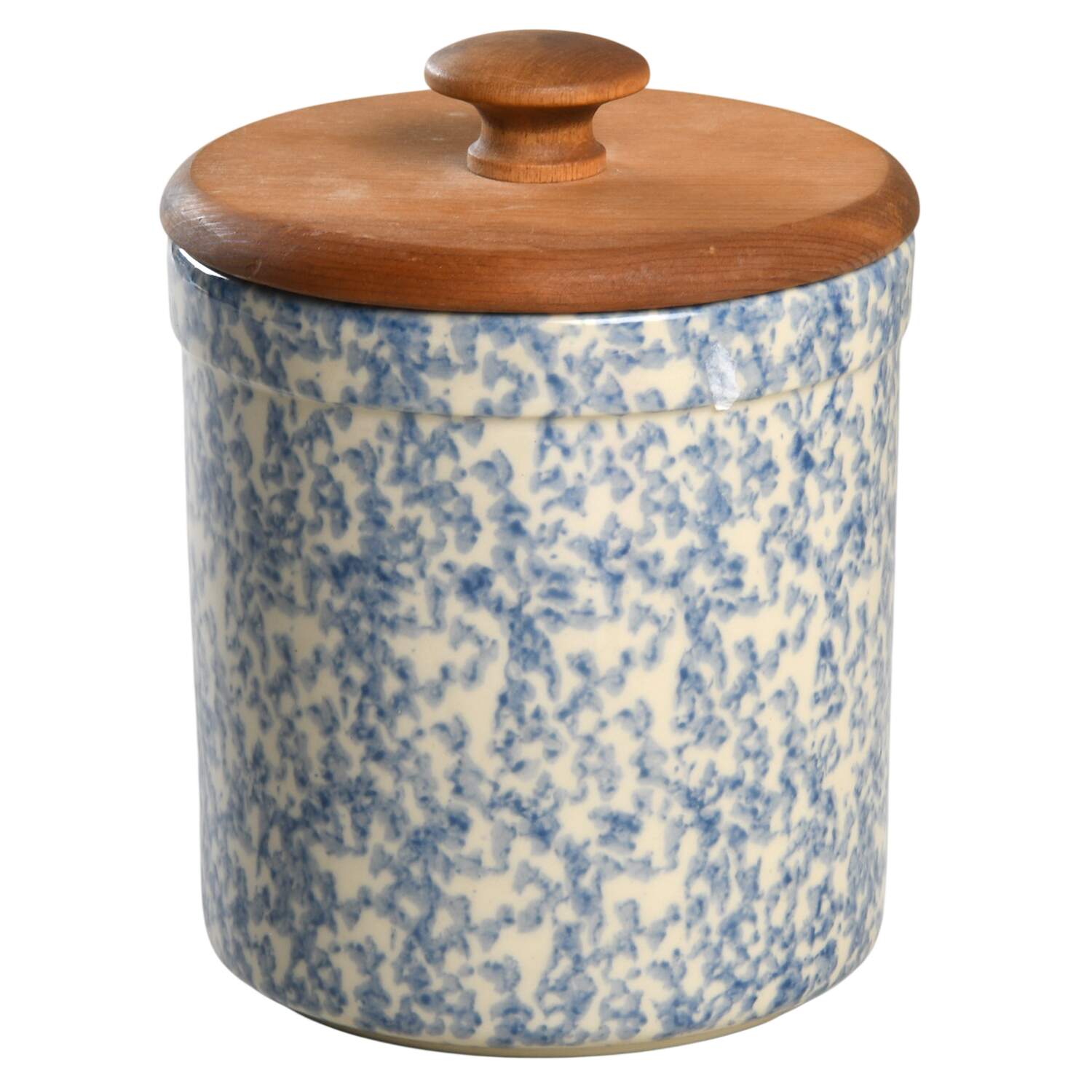 Blue Sponge Wood Sugar Canister & Lid by Workshop Gerald Henn-1