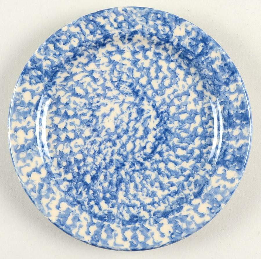 Blue Sponge Salad Plate by Workshop Gerald Henn-1