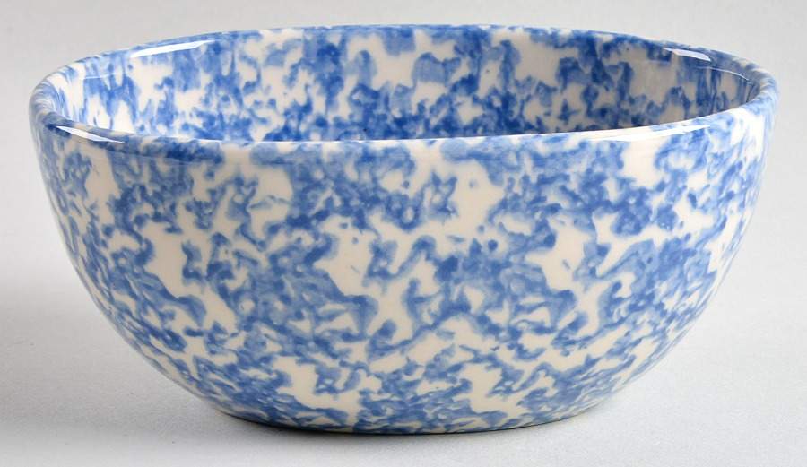 Blue Sponge 6" Oval Bowl by Workshop Gerald Henn-1