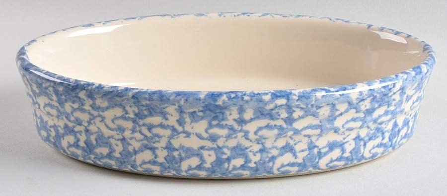 Blue Sponge 10" Oval Baker by Workshop Gerald Henn-1