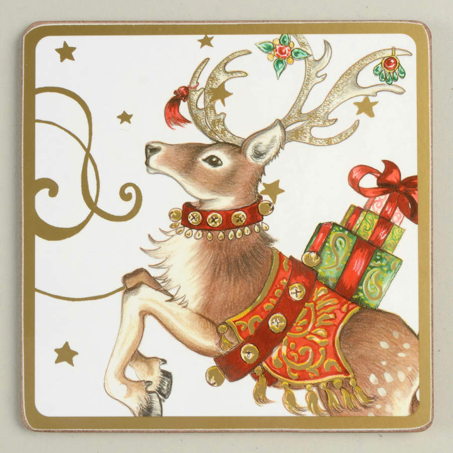 Twas the Night Before Christmas Square Corkback Coaster by Williams-Sonoma-1