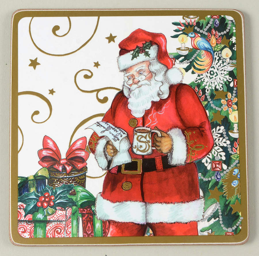 Twas the Night Before Christmas Square Corkback Coaster by Williams-Sonoma-1