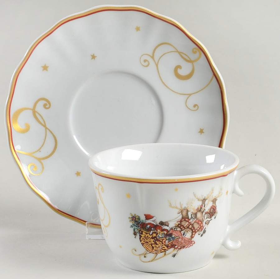 Twas the Night Before Christmas Flat Cup & Saucer Set by Williams-Sonoma-1
