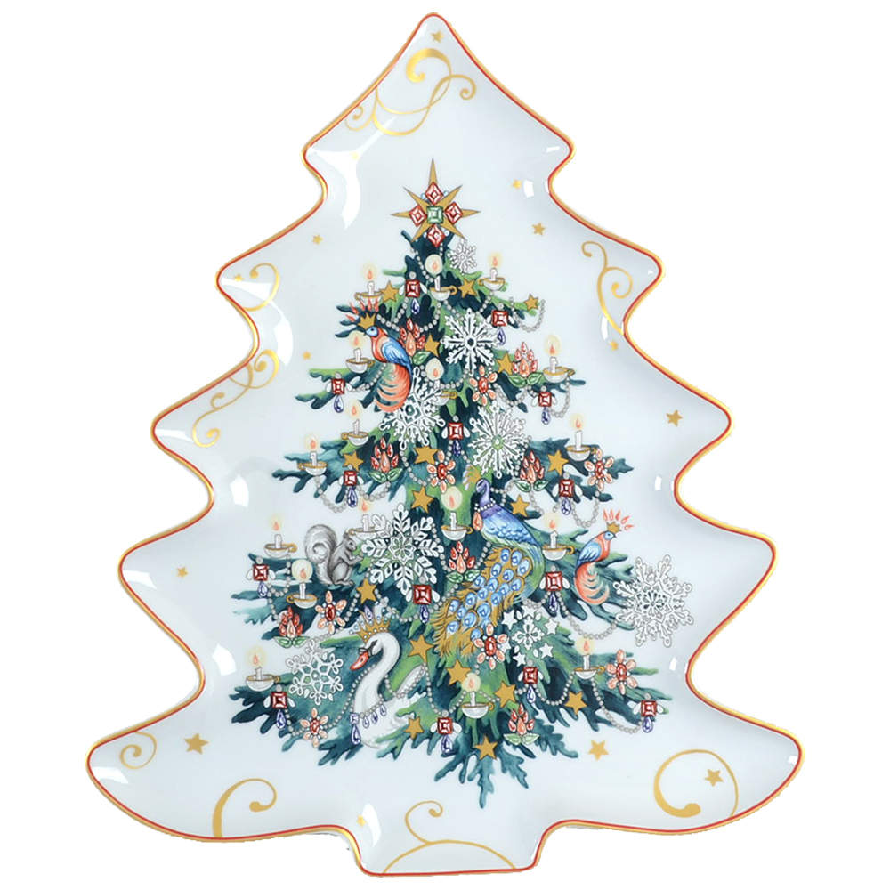 Twas the Night Before Christmas 15" Tree Shaped Platter by Williams-Sonoma-1