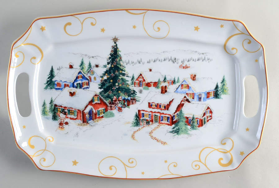 Twas the Night Before Christmas 19" Rectangular Handled Tray by Williams-Sonoma-1