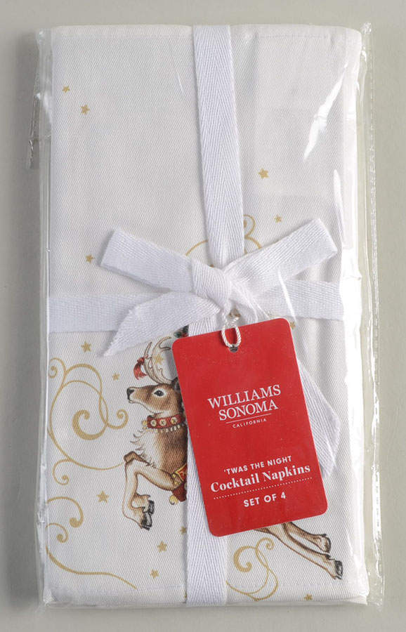 Twas the Night Before Christmas Cloth Cocktail Napkin - Set of 4 (Motif 1 & 2) by Williams-Sonoma-1