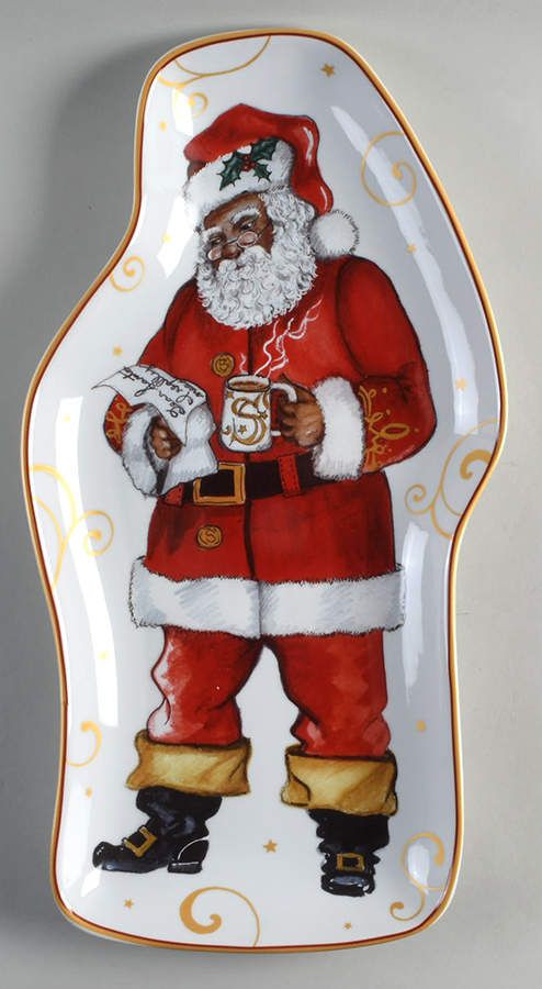Twas the Night Before Christmas 18" Santa Shape Platter by Williams-Sonoma-1