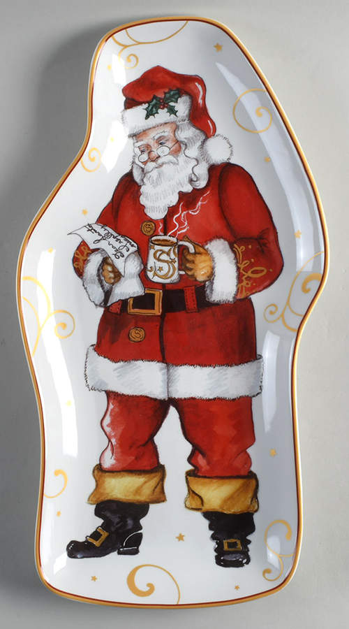 Twas the Night Before Christmas 18" Santa Shape Platter by Williams-Sonoma-1