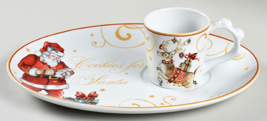 Twas the Night Before Christmas Cookies and Milk for Santa Set (Mug & Tray) by Williams-Sonoma-1