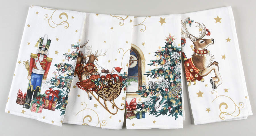 Twas the Night Before Christmas Cloth Napkins - Set of 4 (NAPC2, NAPC3, NAPCM7 & NAPCM8) by Williams-Sonoma-1
