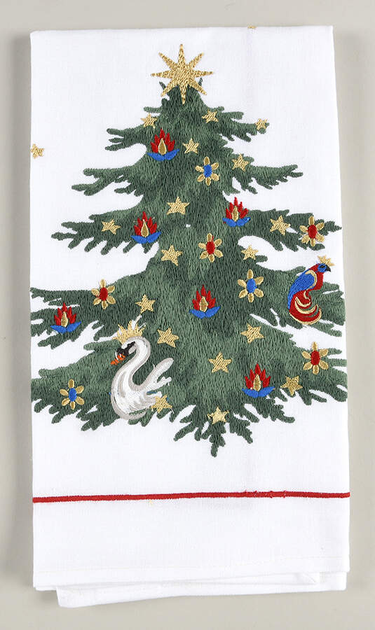 Twas the Night Before Christmas Embroidered Cloth Dish Towel by Williams-Sonoma-1