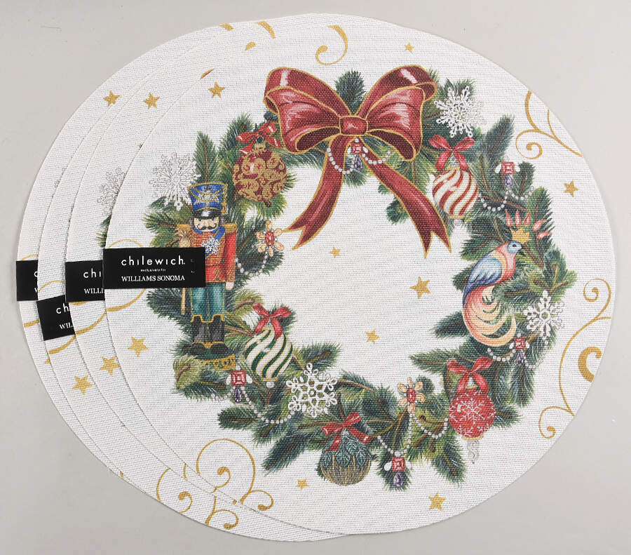 Twas the Night Before Christmas Cloth & Vinyl Round Placemat - Set of 4 by Williams-Sonoma-1