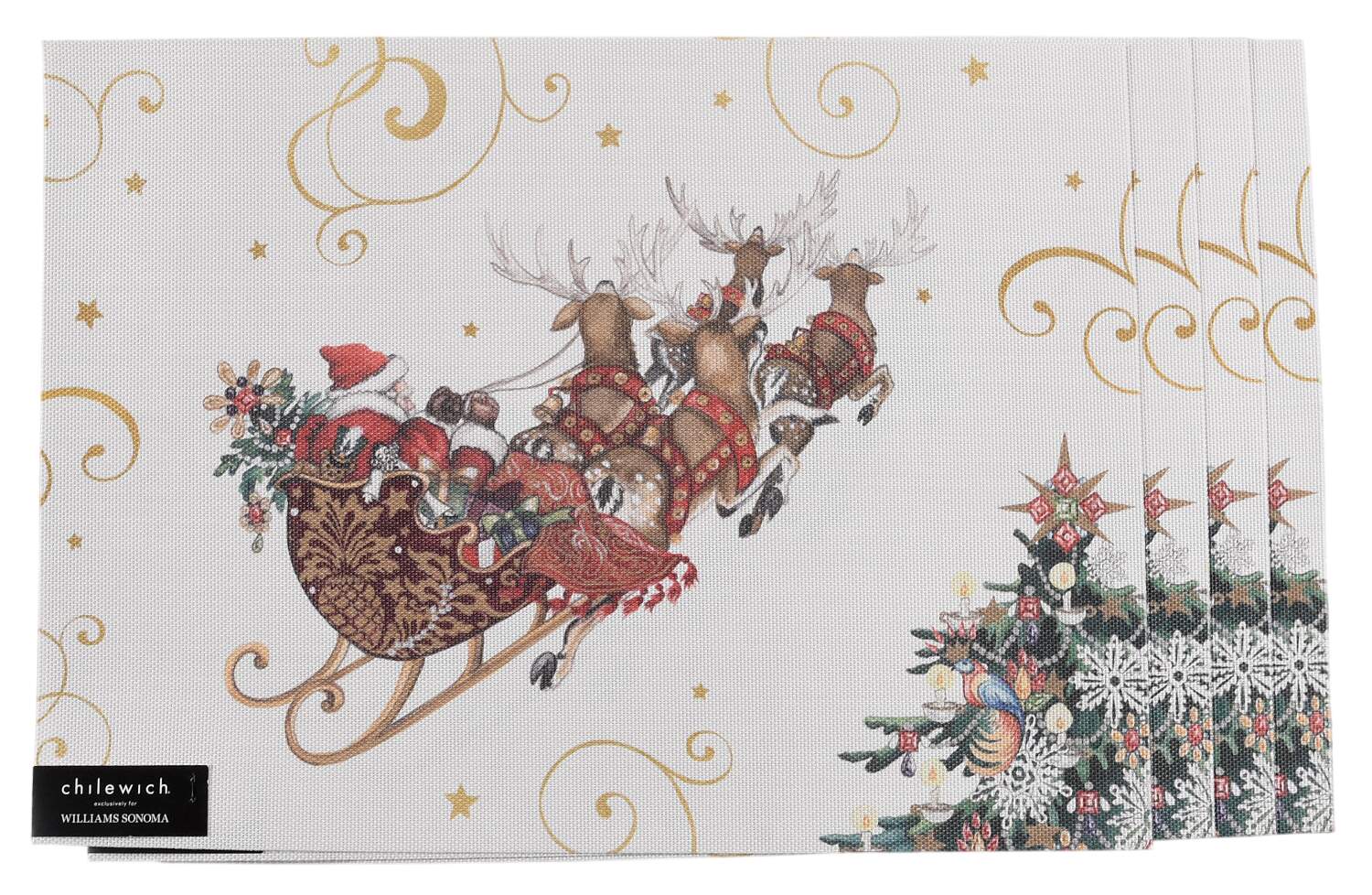 Twas the Night Before Christmas Cloth & Vinyl Rectangular Placemat - Set of 4 by Williams-Sonoma-1