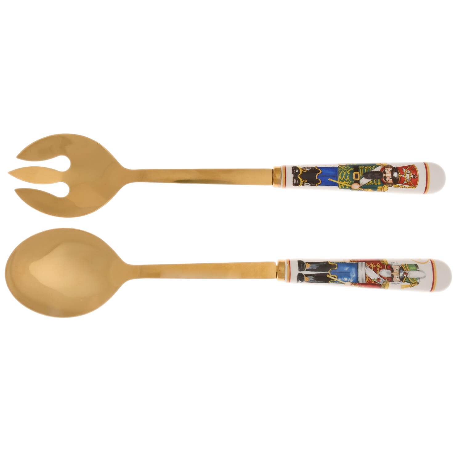 Twas the Night Before Christmas (2 Piece) Salad Set with Gold Electroplate by Williams-Sonoma-1