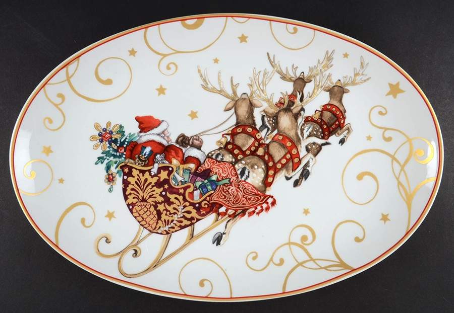 Twas the Night Before Christmas 14" Oval Serving Platter by Williams-Sonoma-1