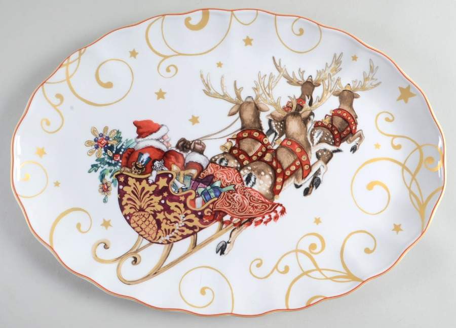 Twas the Night Before Christmas 17" Oval Serving Platter by Williams-Sonoma-1