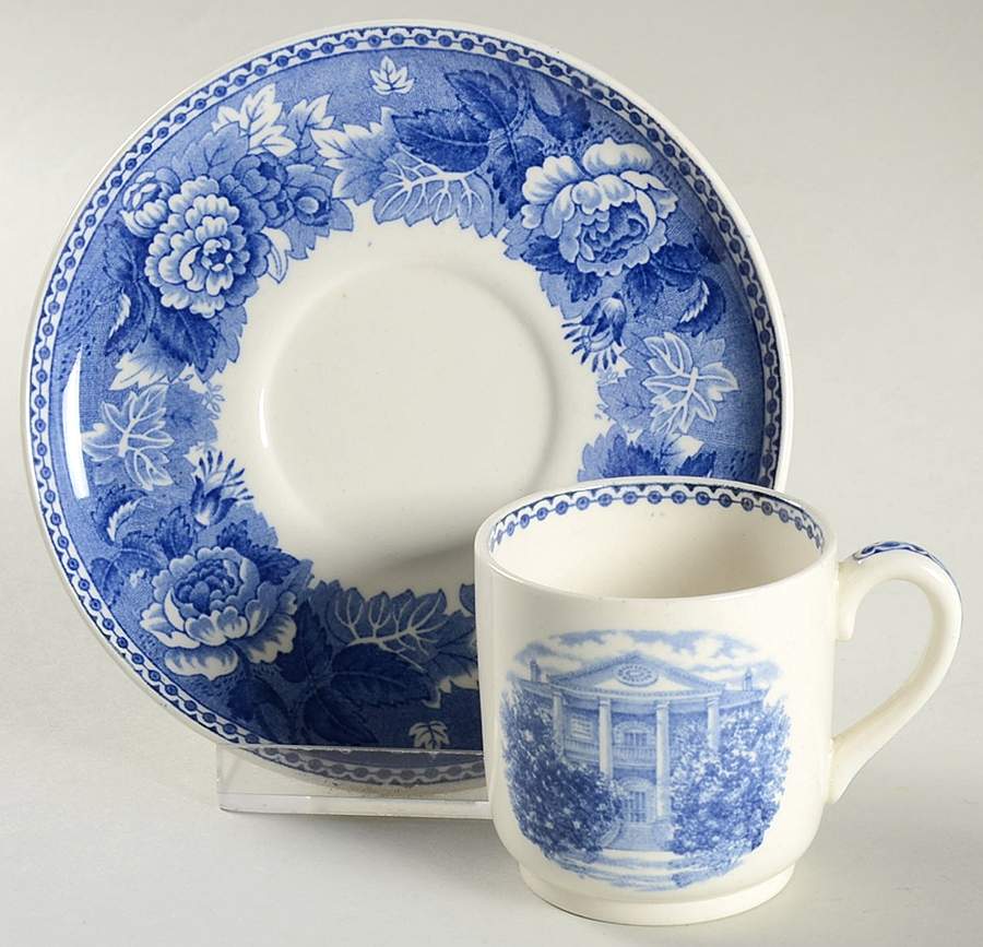Historic State Shrine(Mississippi) Flat Demitasse Cup & Saucer Set by Wedgwood-1
