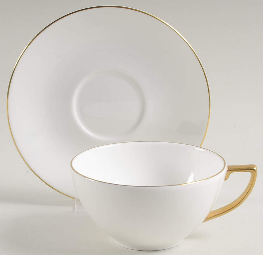 Jasper Conran Gold Flat Cup & Saucer Set by Wedgwood-1