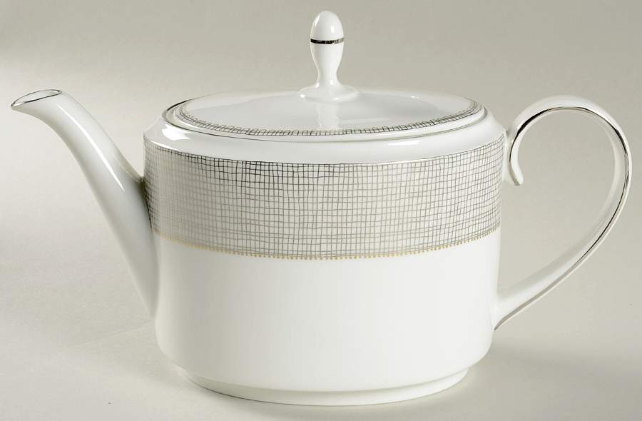 Gilded Weave Platinum Teapot & Lid by Wedgwood-1
