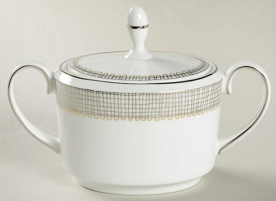 Gilded Weave Platinum Sugar Bowl & Lid by Wedgwood-1