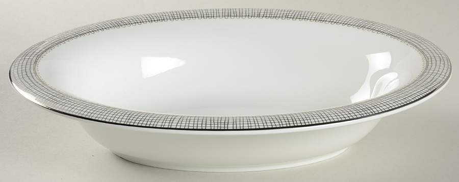 Gilded Weave Platinum 9" Oval Vegetable Bowl by Wedgwood-1