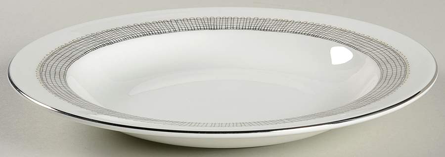 Gilded Weave Platinum Large Rim Soup Bowl by Wedgwood-1
